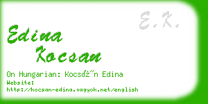 edina kocsan business card